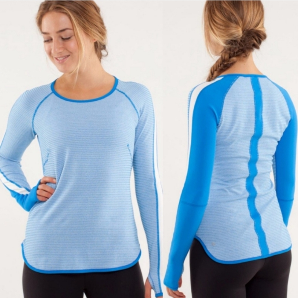 Lululemon Rulu Runder Under Long Sleeve Stripe